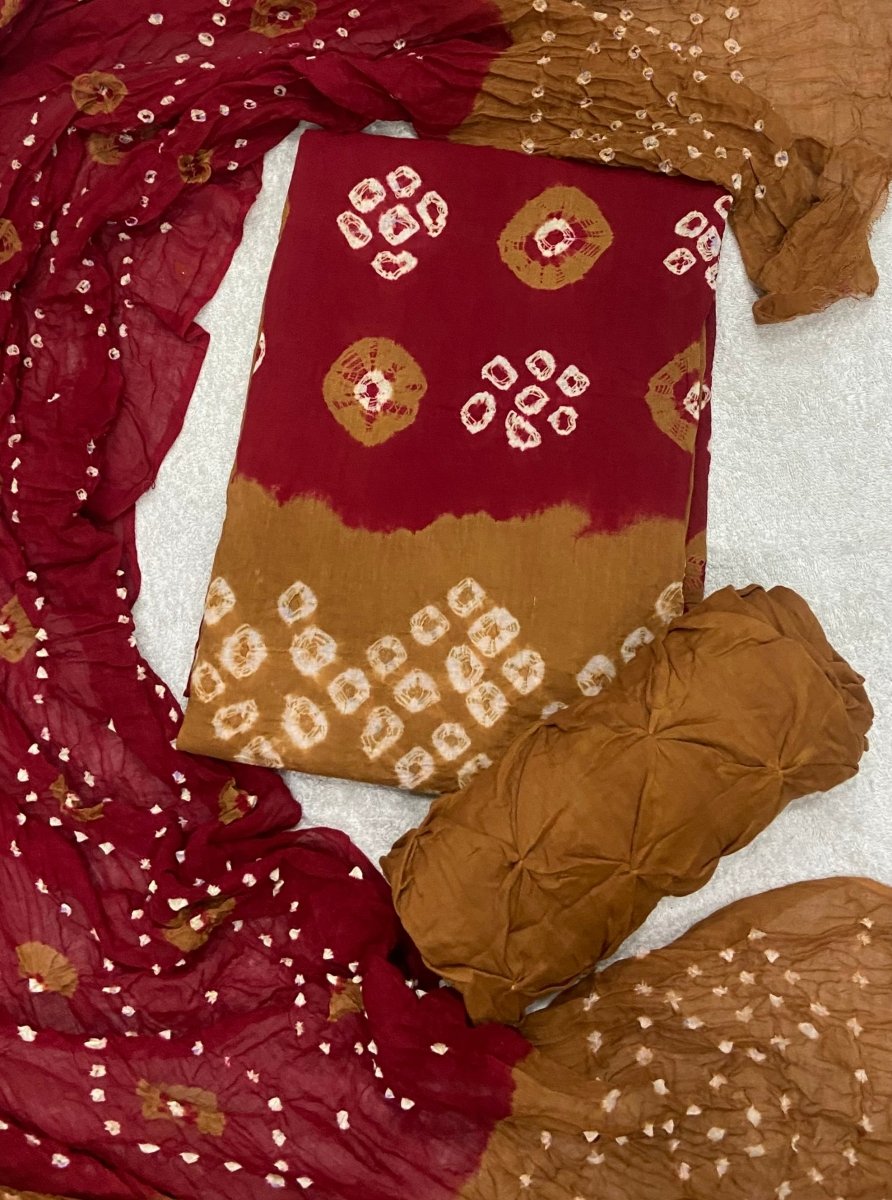 Pure Bandhej Cambric Cotton Suit Set - Yanchi