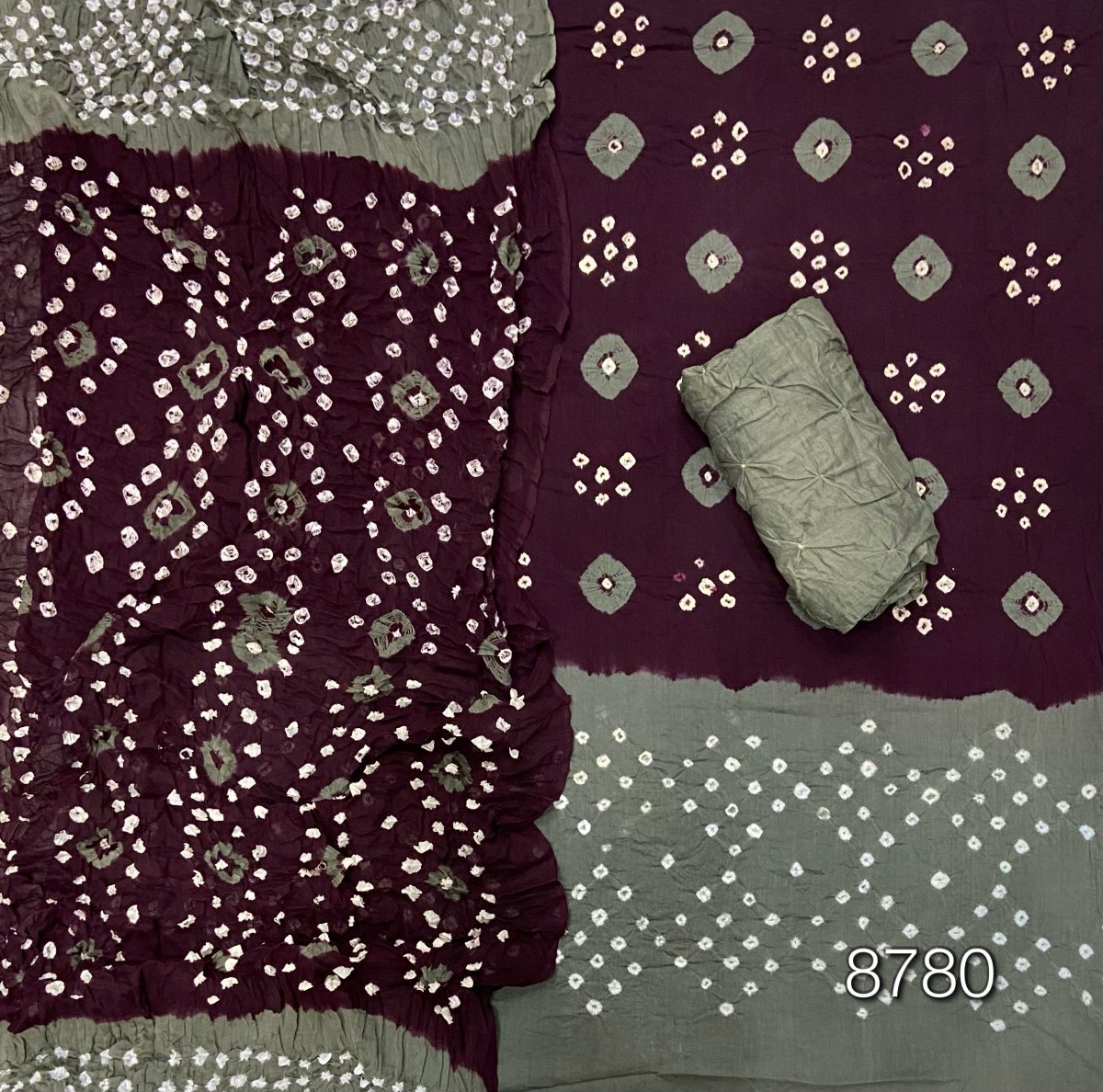 Pure Bandhej Cambric Cotton Suit Set - Yanchi