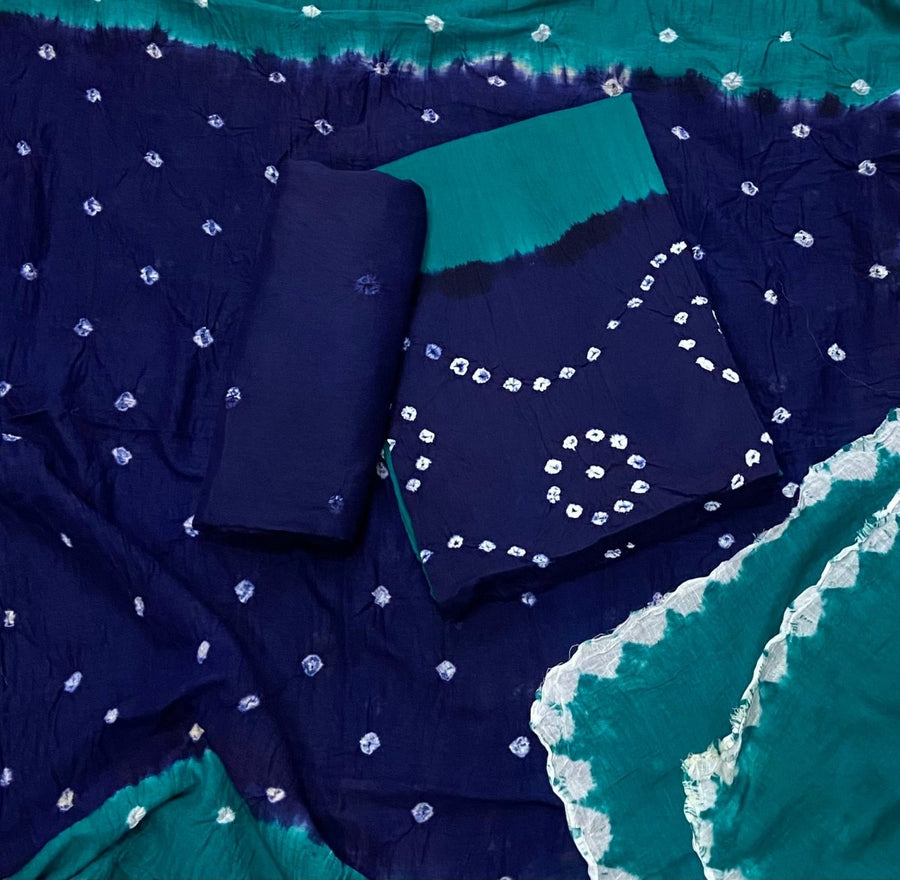 Pure Bandhej Cambric Cotton Suit Set - Yanchi