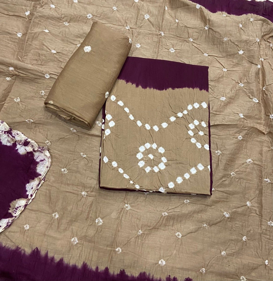 Pure Bandhej Cambric Cotton Suit Set - Yanchi