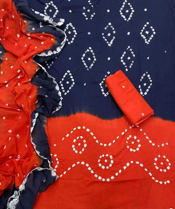 Pure Bandhej Cambric Cotton Suit Set - Yanchi