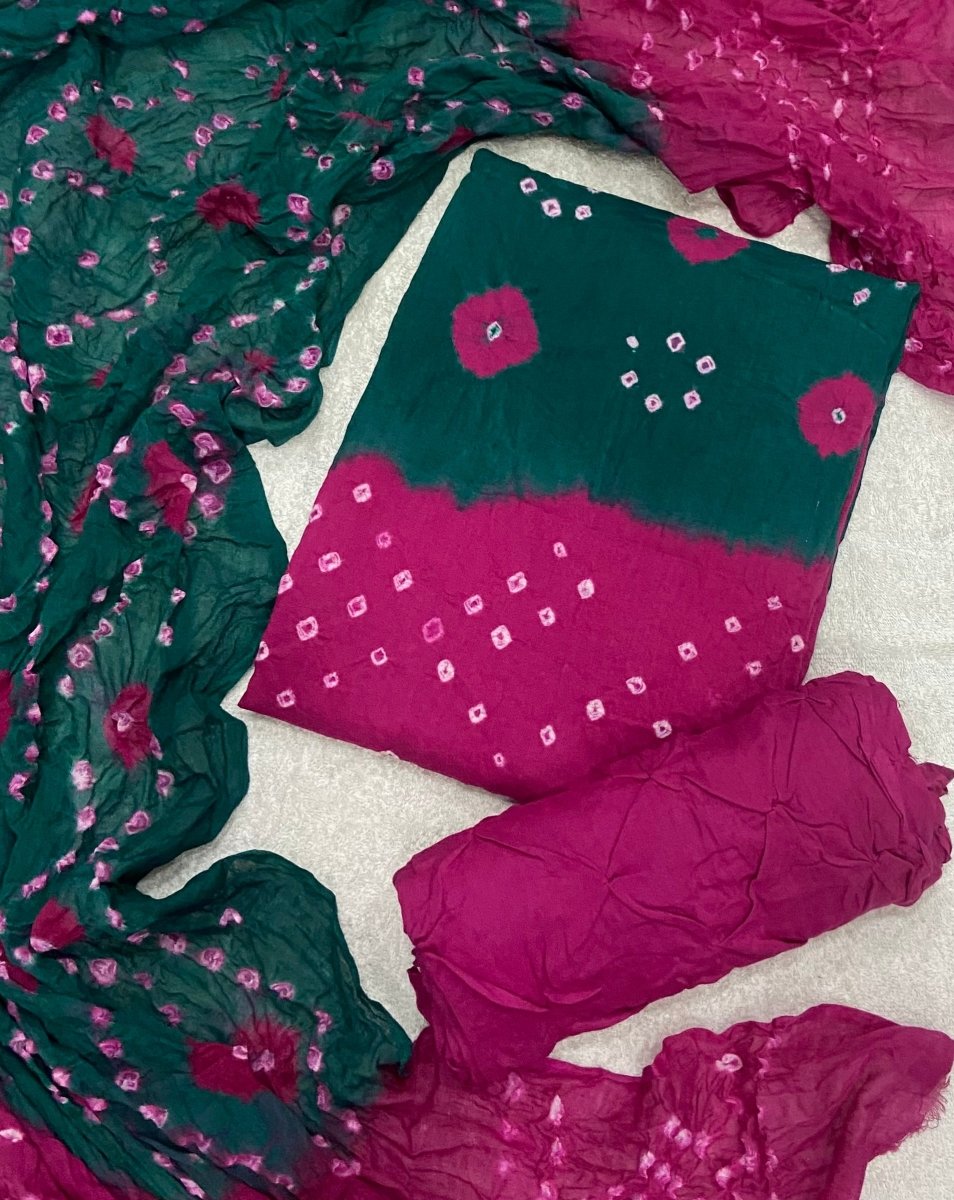 Pure Bandhej Cambric Cotton Suit Set - Yanchi