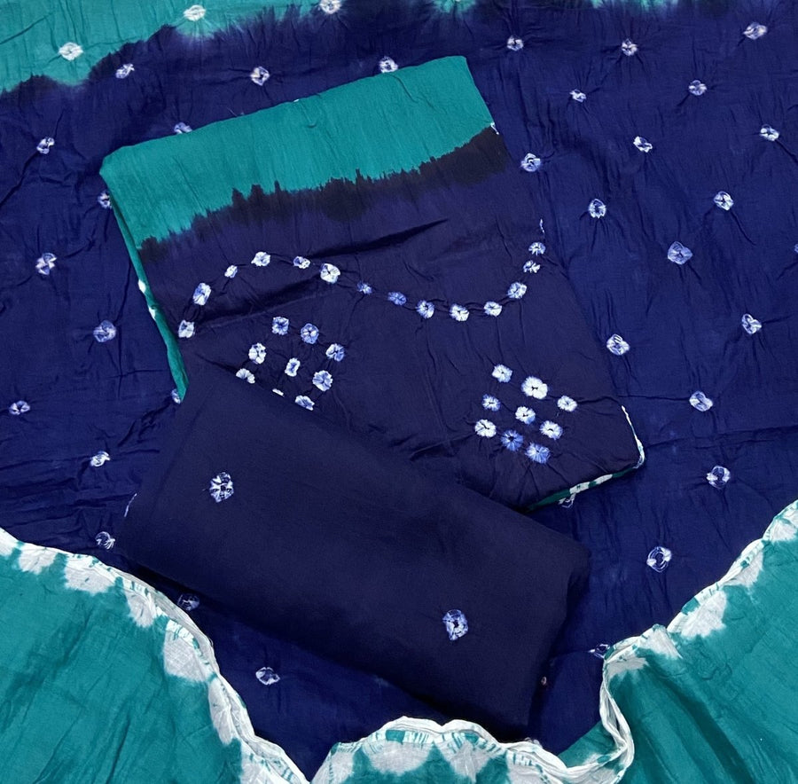 Pure Bandhej Cambric Cotton Suit Set - Yanchi