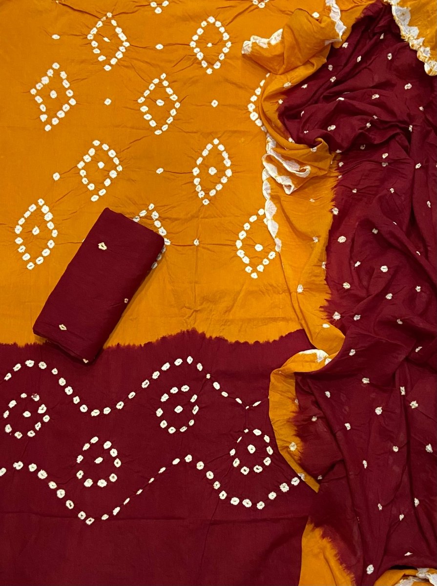 Pure Bandhej Cambric Cotton Suit Set - Yanchi