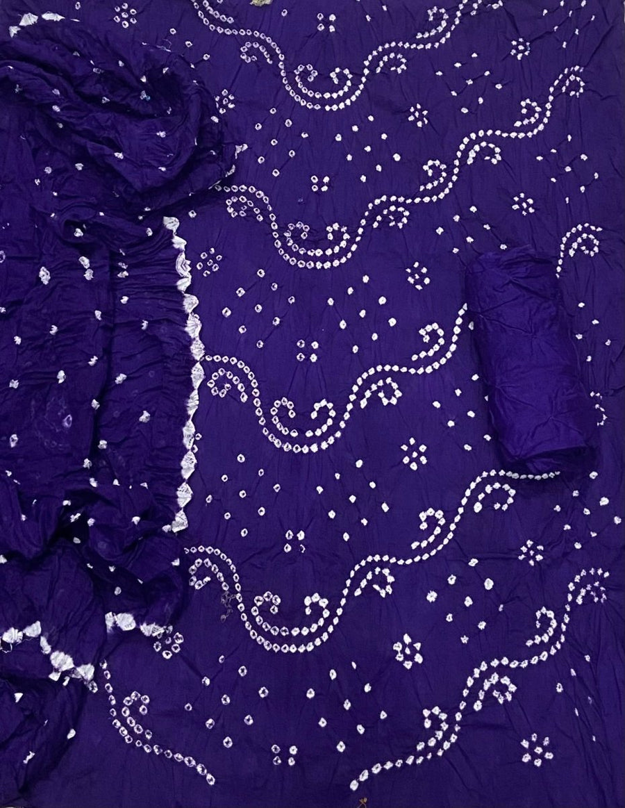 Pure Bandhej Cambric Cotton Suit Set - Yanchi