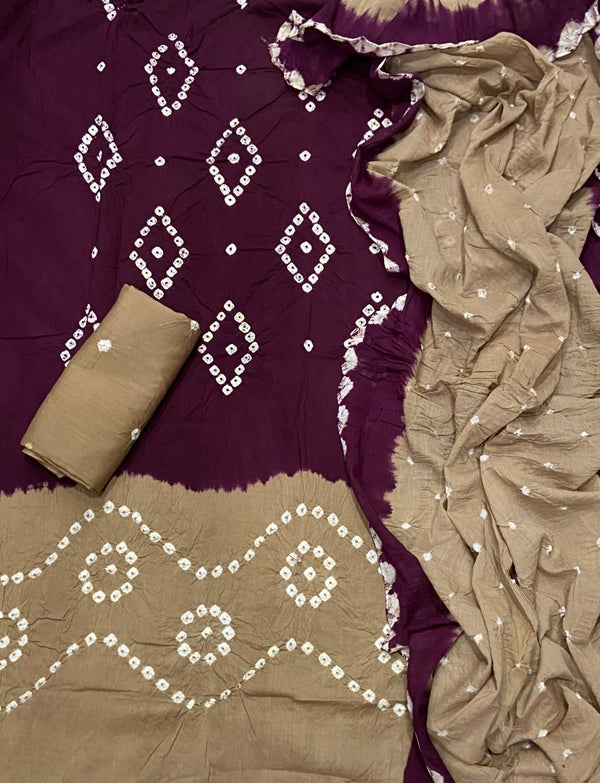 Pure Bandhej Cambric Cotton Suit Set - Yanchi