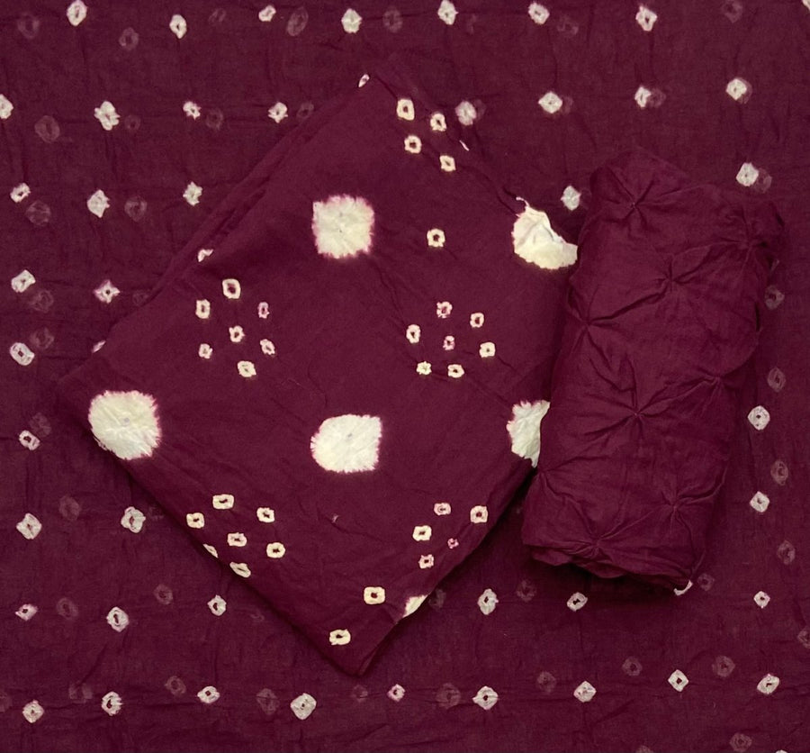Pure Bandhej Cambric Cotton Suit Set - Yanchi
