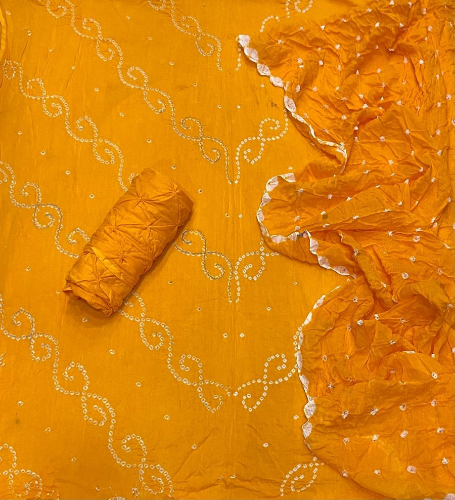 Pure Bandhej Cambric Cotton Suit Set - Yanchi