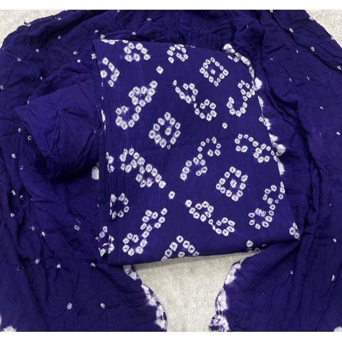 Pure Bandhej Cambric Cotton Suit Set - Yanchi