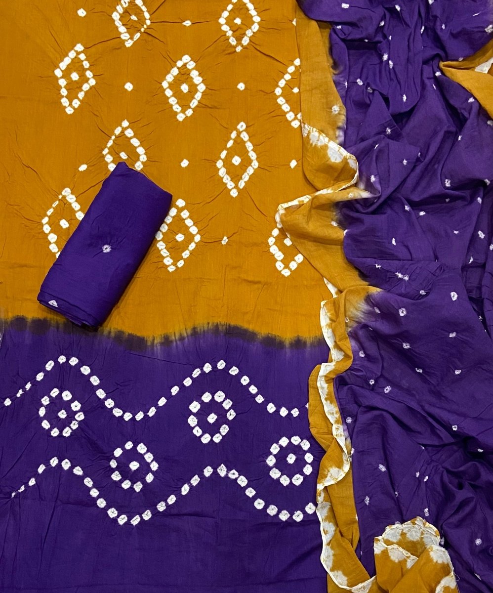 Pure Bandhej Cambric Cotton Suit Set - Yanchi
