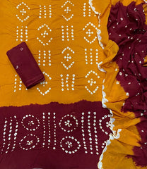 Pure Bandhej Cambric Cotton Suit Set - Yanchi