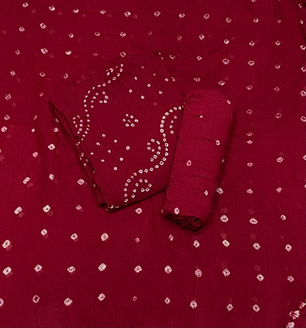 Pure Bandhej Cambric Cotton Suit Set - Yanchi