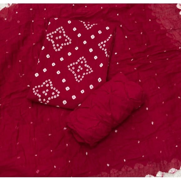 Pure Bandhej Cambric Cotton Suit Set - Yanchi