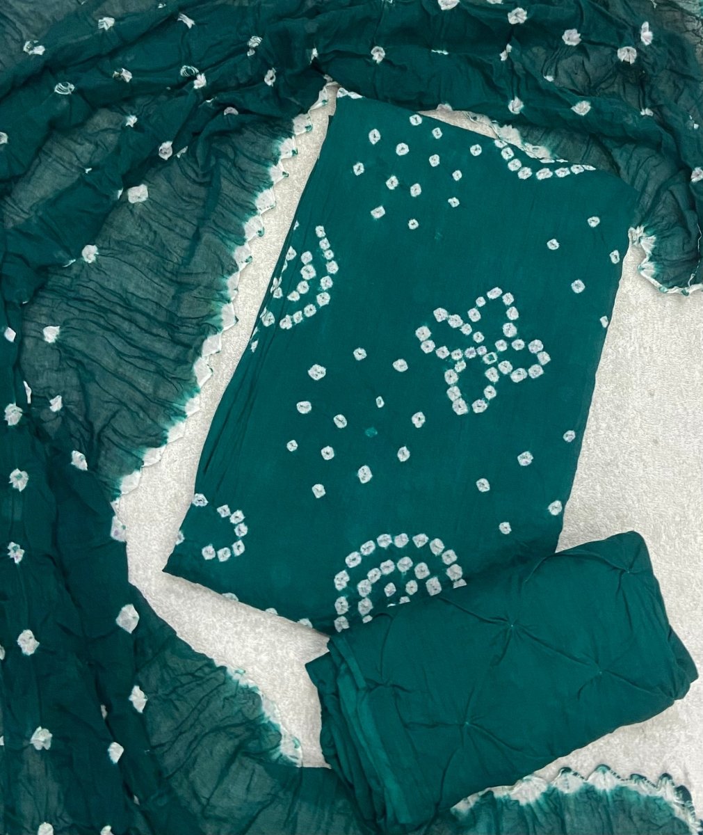 Pure Bandhej Cambric Cotton Suit Set - Yanchi