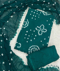 Pure Bandhej Cambric Cotton Suit Set - Yanchi