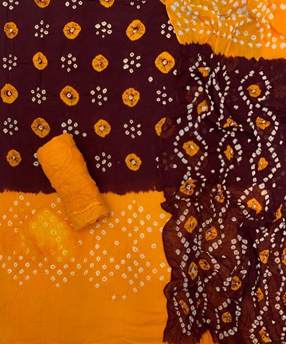 Pure Bandhej Cambric Cotton Suit Set - Yanchi