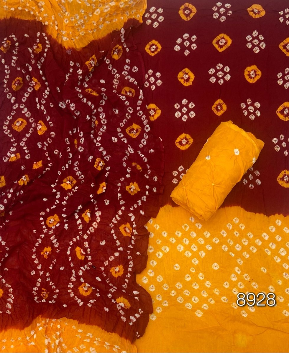 Pure Bandhej Cambric Cotton Suit Set - Yanchi