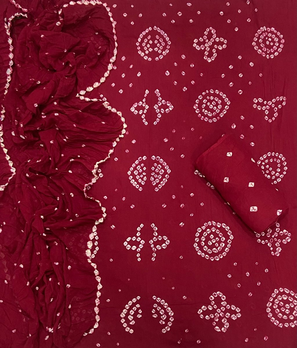 Pure Bandhej Cambric Cotton Suit Set - Yanchi