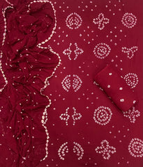 Pure Bandhej Cambric Cotton Suit Set - Yanchi