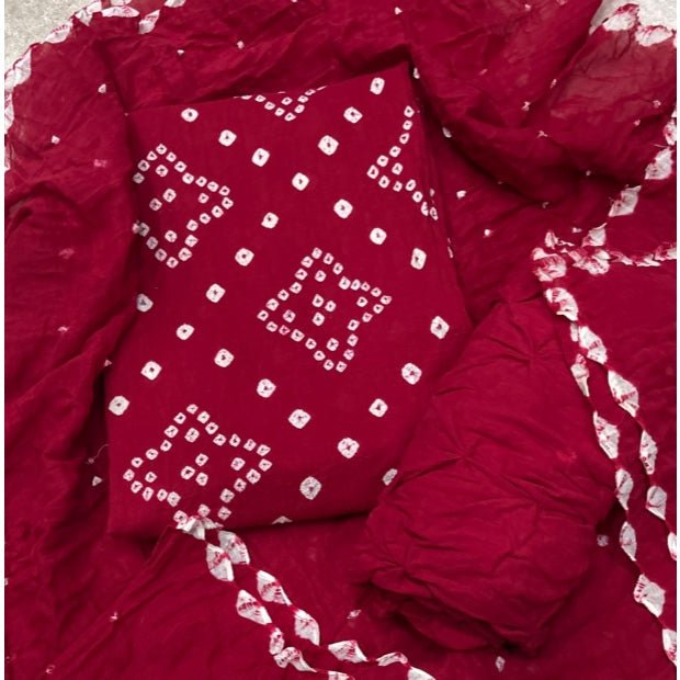 Pure Bandhej Cambric Cotton Suit Set - Yanchi
