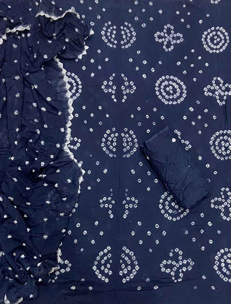 Pure Bandhej Cambric Cotton Suit Set - Yanchi