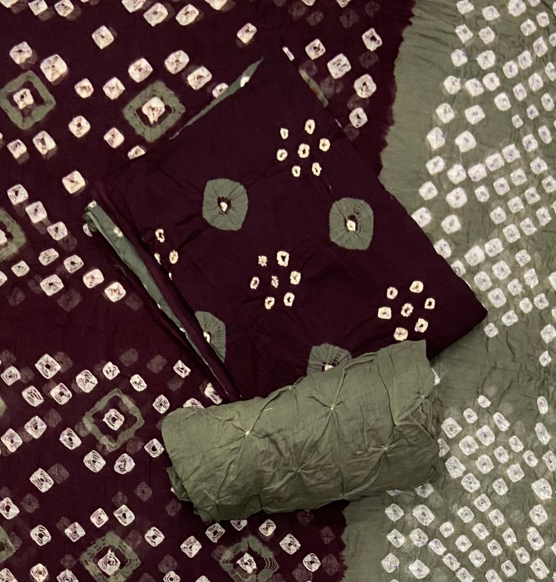 Pure Bandhej Cambric Cotton Suit Set - Yanchi