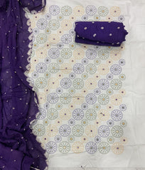 Pure Bandhej Cambric Cotton Suit Set With Dhaga work - Yanchi