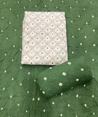 Pure Bandhej Cambric Cotton Suit Set With Dhaga work - Yanchi