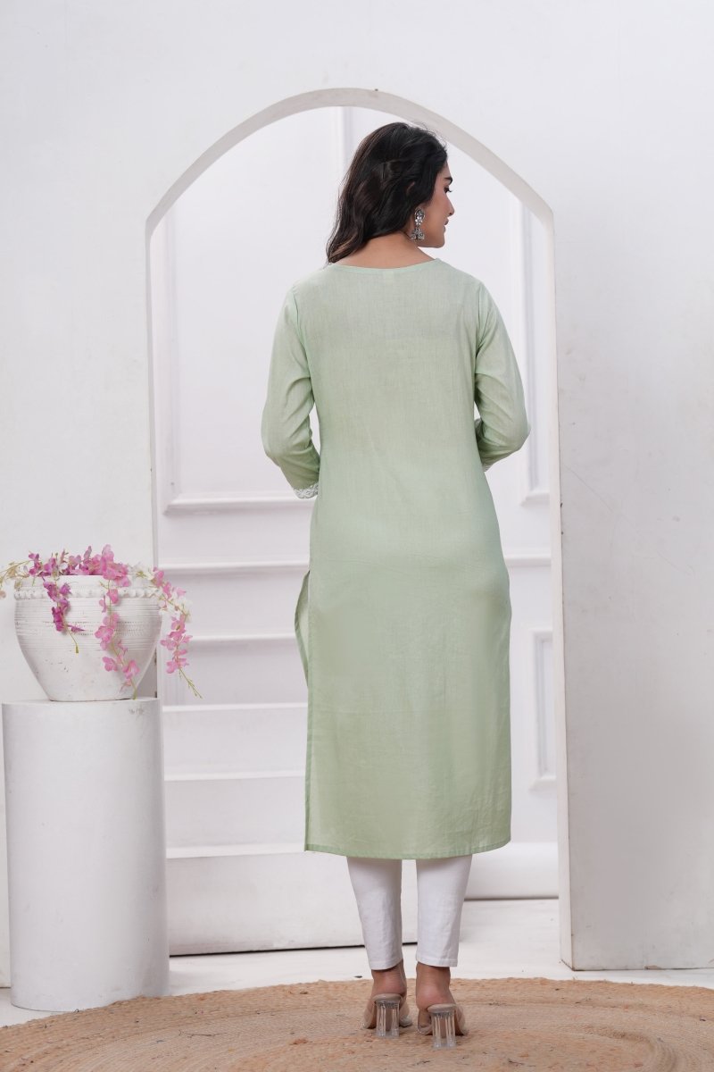 Pure Cotton Chikankari Kurti - Yanchi