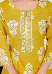 Pure Cotton Kurti & Pant with Dupatta - Yanchi