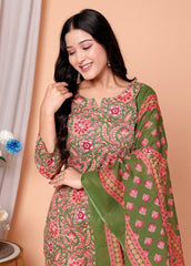 Pure Cotton Kurti & Pant with Dupatta - Yanchi