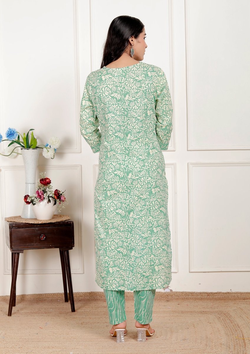 Pure Cotton Kurti & Pant with Dupatta - Yanchi