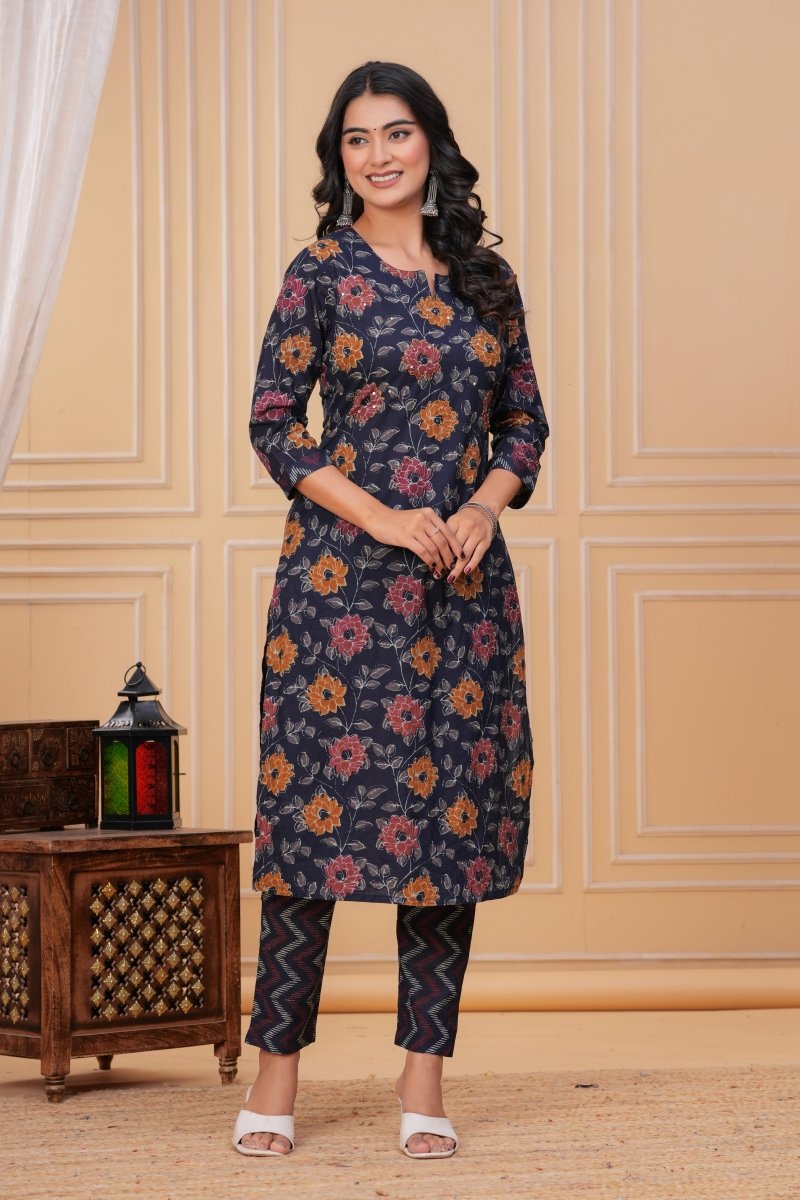 Pure Cotton Kurti & Pant with Dupatta - Yanchi