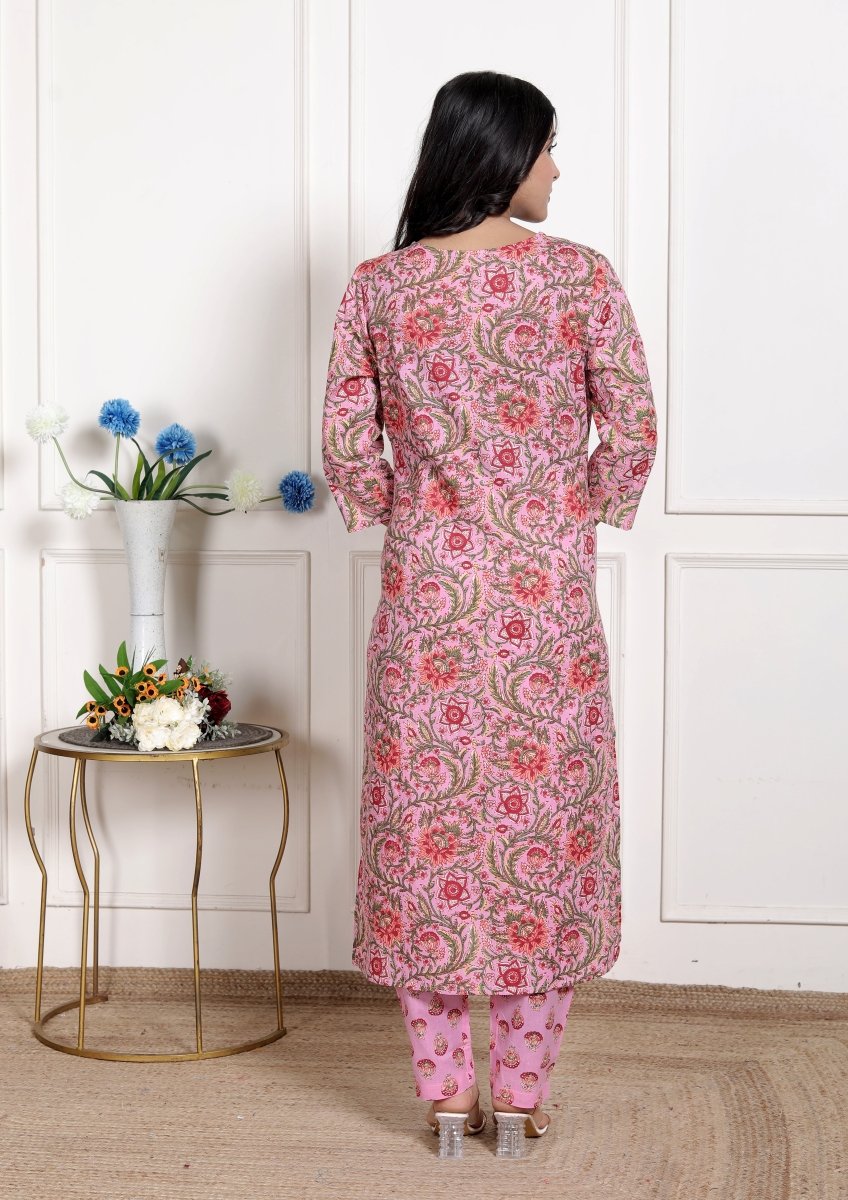 Pure Cotton Kurti & Pant with Dupatta - Yanchi