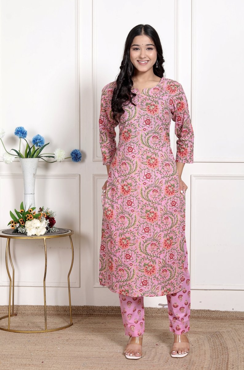 Pure Cotton Kurti & Pant with Dupatta - Yanchi