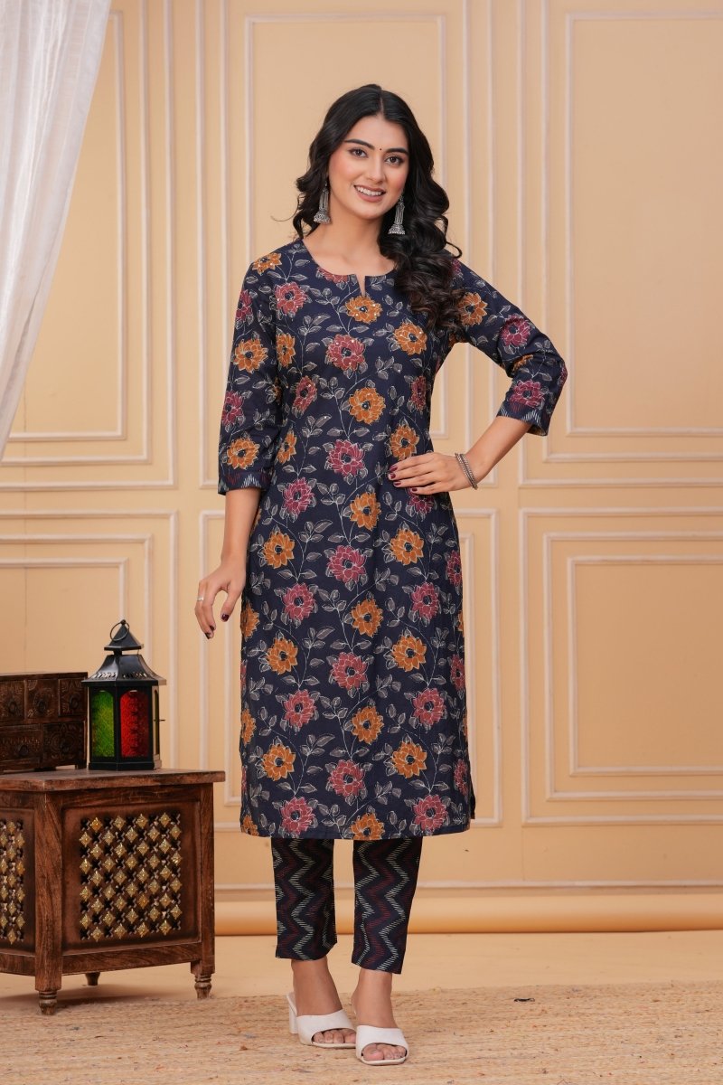 Pure Cotton Kurti & Pant with Dupatta - Yanchi
