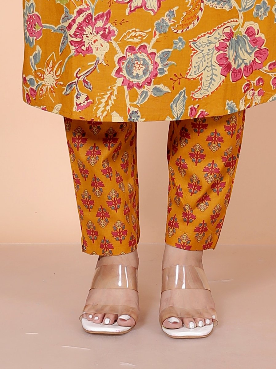 Pure Cotton Kurti & Pant with Dupatta - Yanchi