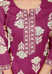Pure Cotton Kurti & Pant with Dupatta - Yanchi