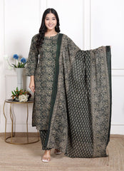 Pure Cotton Kurti & Pant with Dupatta - Yanchi