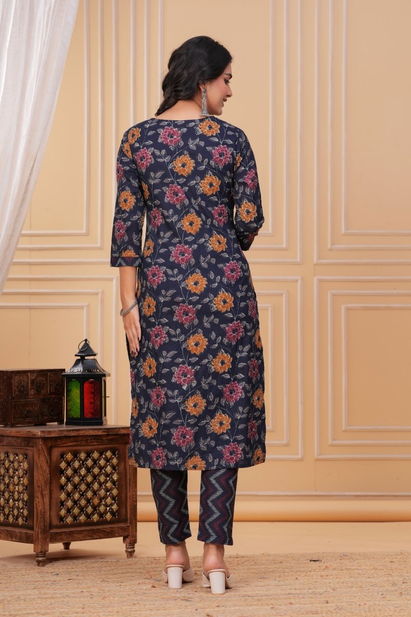 Pure Cotton Kurti & Pant with Dupatta - Yanchi