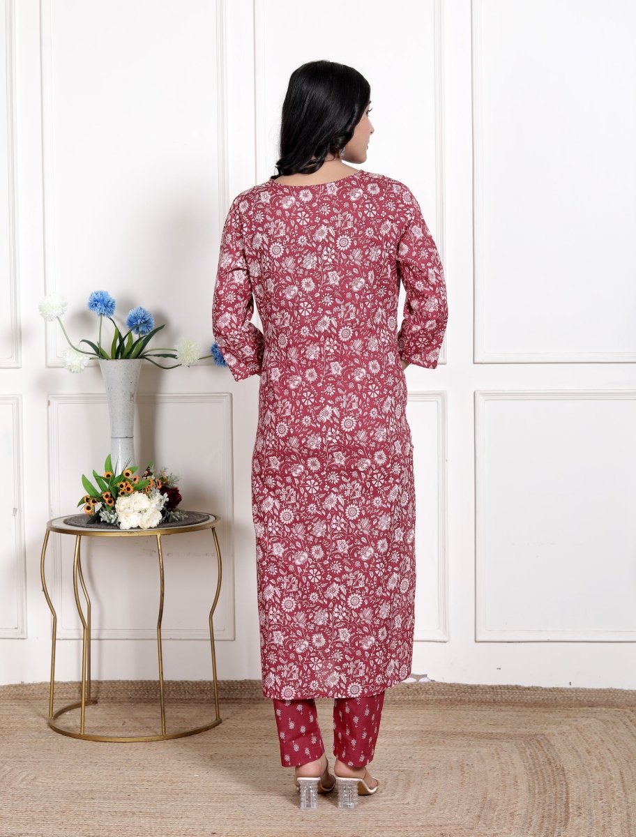 Pure Cotton Kurti & Pant with Dupatta - Yanchi