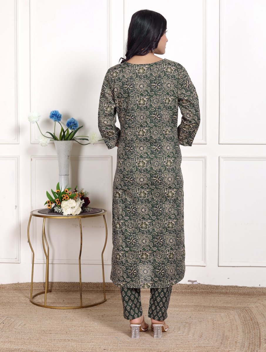 Pure Cotton Kurti & Pant with Dupatta - Yanchi
