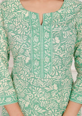 Pure Cotton Kurti & Pant with Dupatta - Yanchi