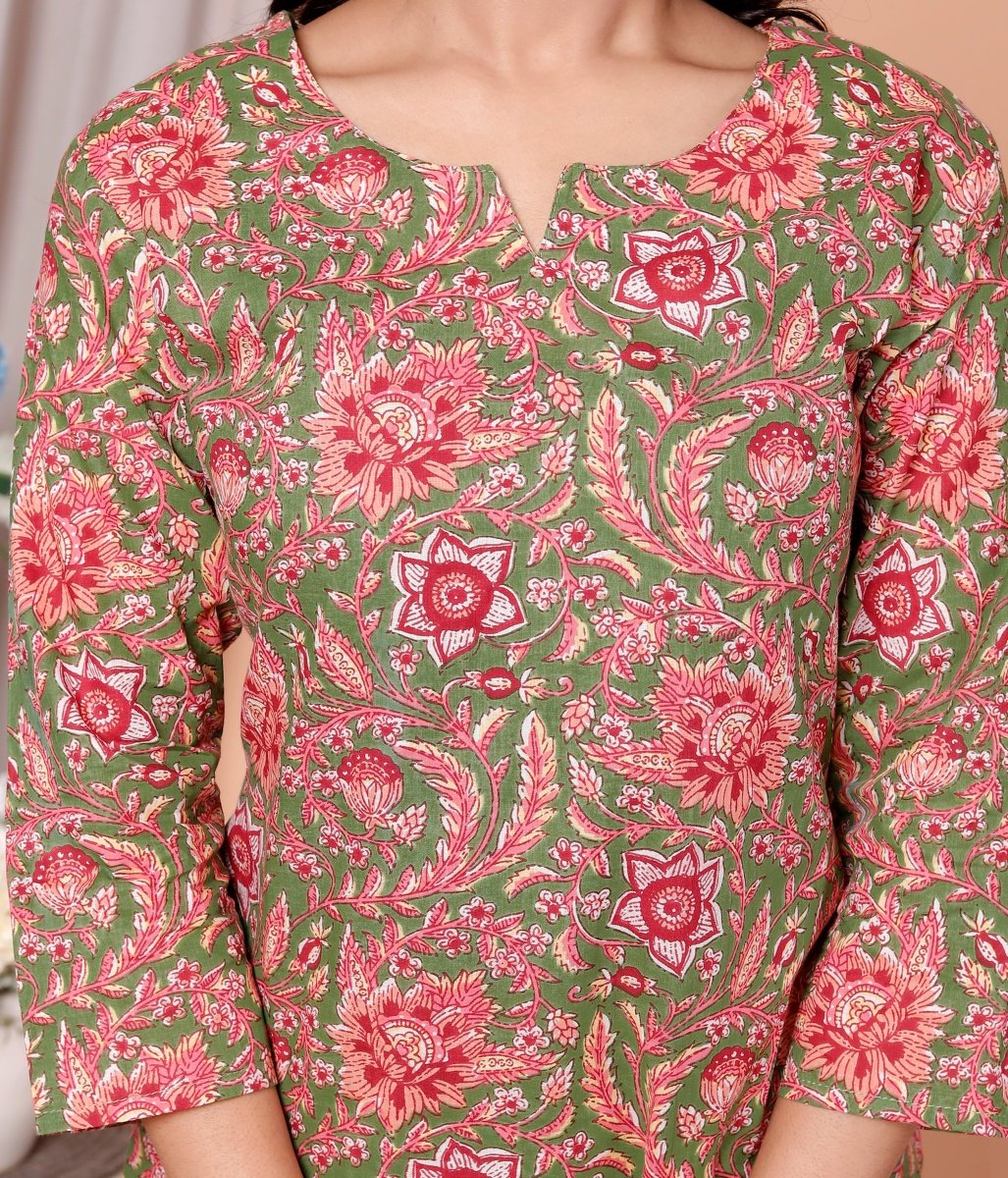 Pure Cotton Kurti & Pant with Dupatta - Yanchi