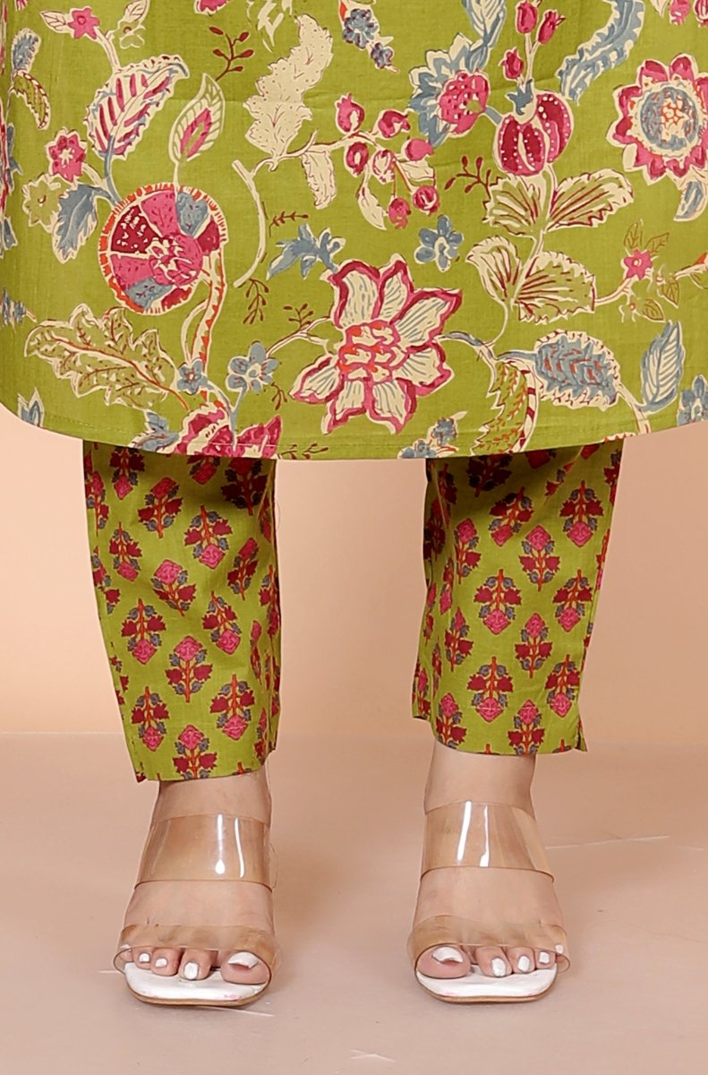 Pure Cotton Kurti & Pant with Dupatta - Yanchi