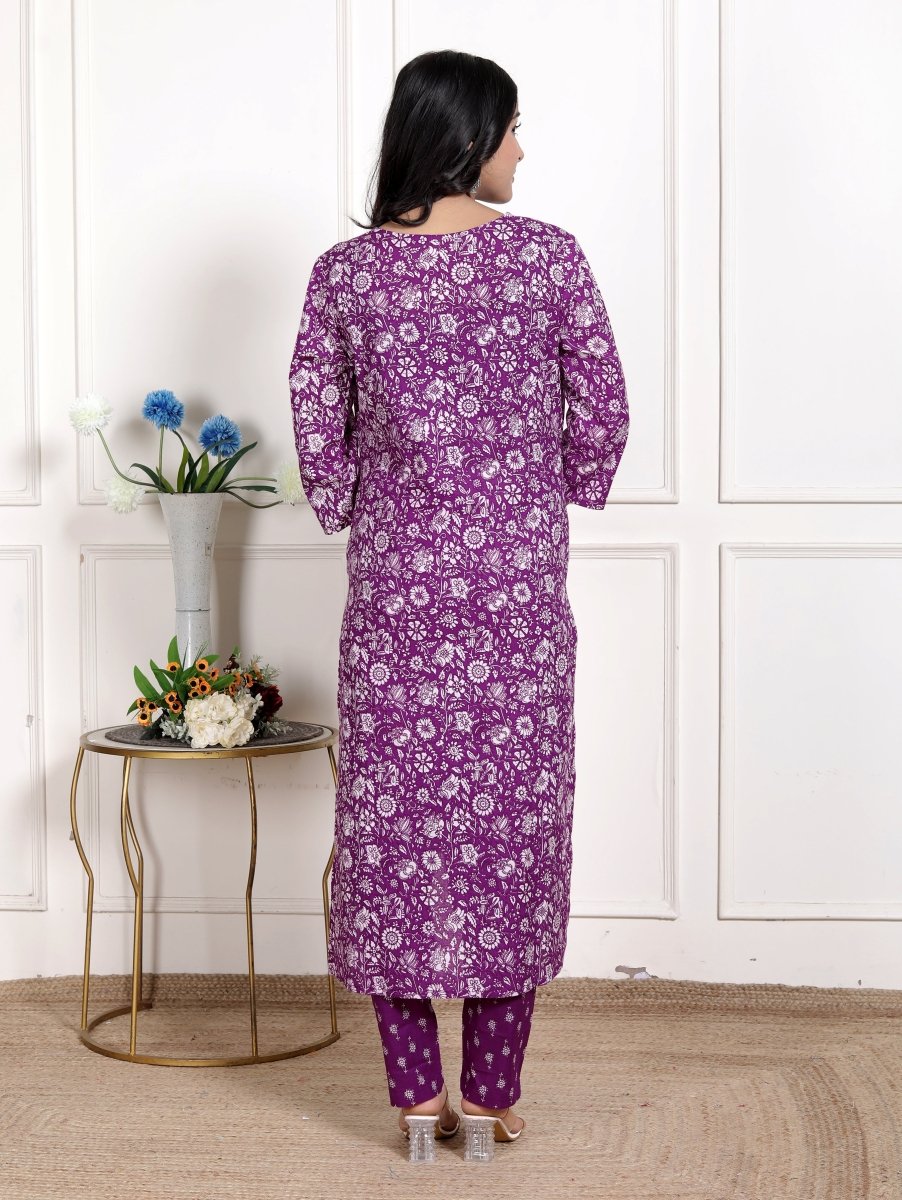 Pure Cotton Kurti & Pant with Dupatta - Yanchi