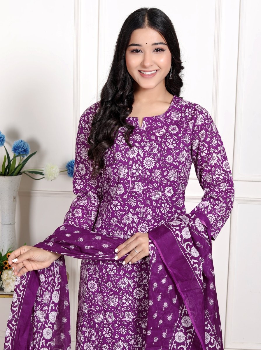 Pure Cotton Kurti & Pant with Dupatta - Yanchi