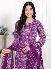 Pure Cotton Kurti & Pant with Dupatta - Yanchi