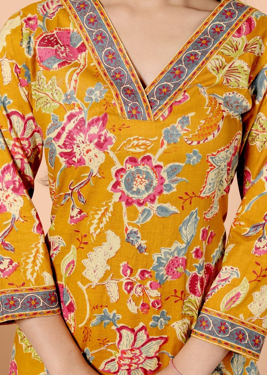 Pure Cotton Kurti & Pant with Dupatta - Yanchi