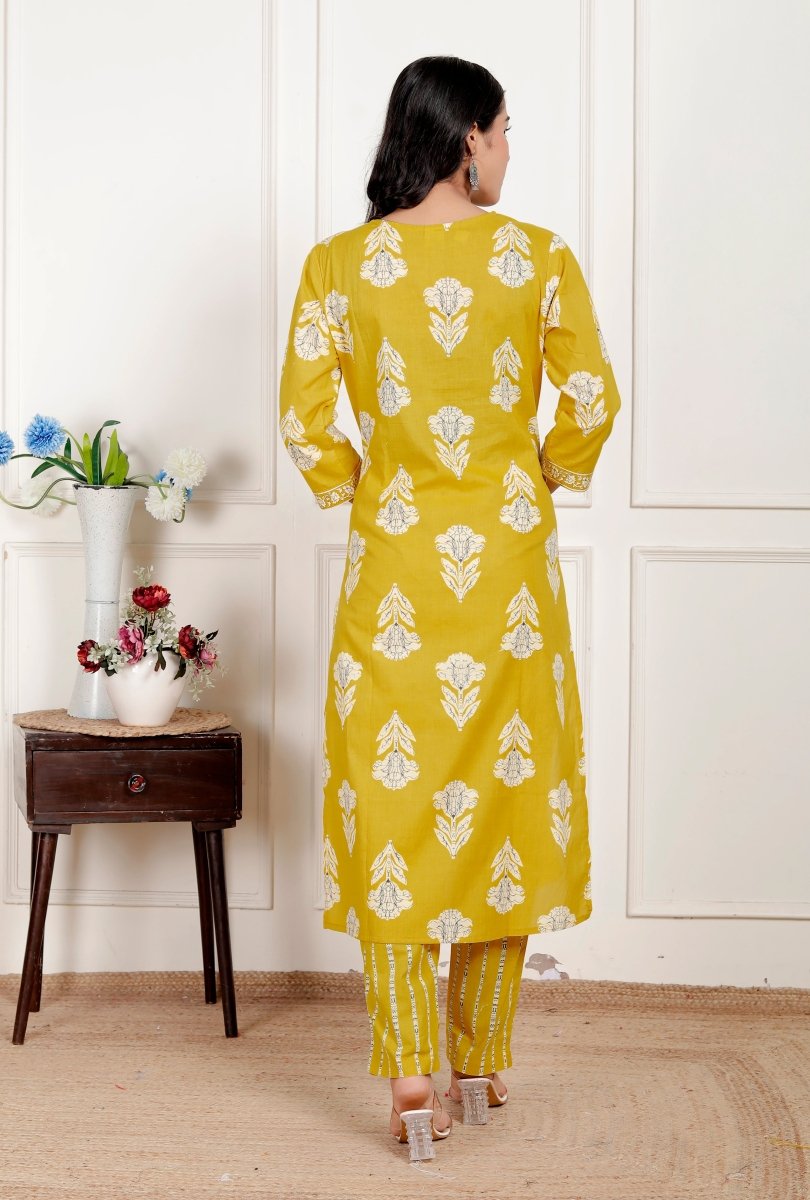 Pure Cotton Kurti & Pant with Dupatta - Yanchi